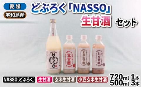 予約受付 どぶろく NASSO なっそ 720ml 生甘酒 500ml×3本 セット 企業組合いわまつ 11月下旬以降発送 飲料 米 淡麗 辛口 酒 お酒 地酒 玄米 小豆 甘酒 国産 愛媛 宇和島 I012-006002