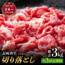 【ふるさと納税】【3回定期便】最高級和牛切り落とし (500g×2) 計3kg 和牛 牛肉 赤身 すき焼き しゃぶしゃぶ 霜降り 切り落とし 切落し 小分け 東彼杵町/有限会社大川ストアー[BAJ048]