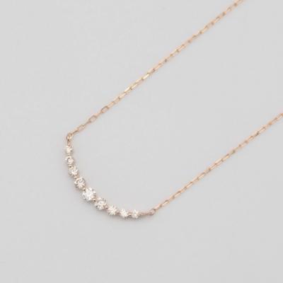 ふるさと納税 甲府市 K18PG 0.1ct ダイヤモンド アーチペンダントネックレス　FHH-019834 |  | 01