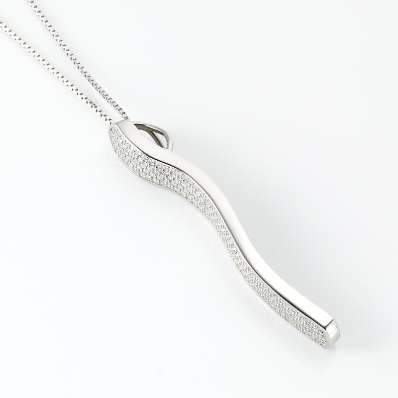 Deliciae パヴェ ペンダントネックレス エレガントウェーブ（波） 天然ダイヤモンド【0.52ct】 PT950kf　カード鑑別書付　KFPN24-1