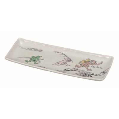 ふるさと納税 能美市 九谷焼　10号皿・九谷鳥獣戯画　大捕り物　5枚組(紙箱入り)