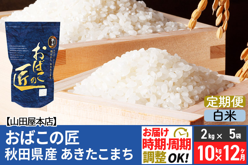 
【白米】《定期便12ヶ月》令和5年産 おばこの匠 秋田県産あきたこまち 10kg×12回 計120kg 12か月 12ヵ月 12カ月 12ケ月 秋田こまち お米
