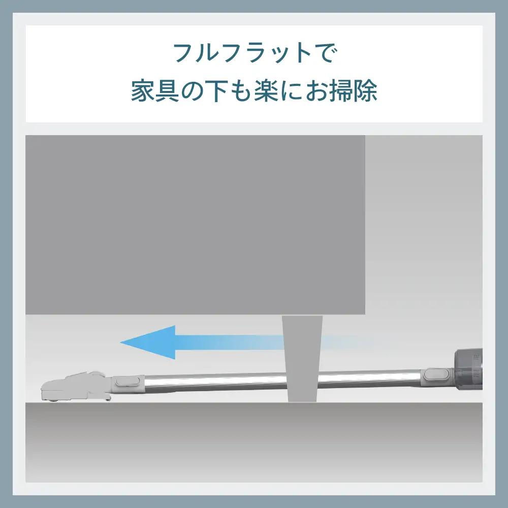 ツインバード コードレススティック型クリーナー グレー(ETC-EA87GY)