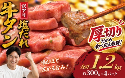 厚切り 牛タン 計 1.2kg 塩ダレ ( 300g × 4 パック ) 切り落とし 【12月発送】 牛たん 牛 たん タン 牛肉 塩 たれ タレ 味付 gyutan 訳アリ 訳有 訳有り わけあり 訳あり品 ワケアリ 焼肉 おすすめ 肉 お肉 ビーフ ぎゅうにく 簡単調理 BBQ おかず 冷凍 焼き肉 タカギフーズ 神奈川 湘南 藤沢市