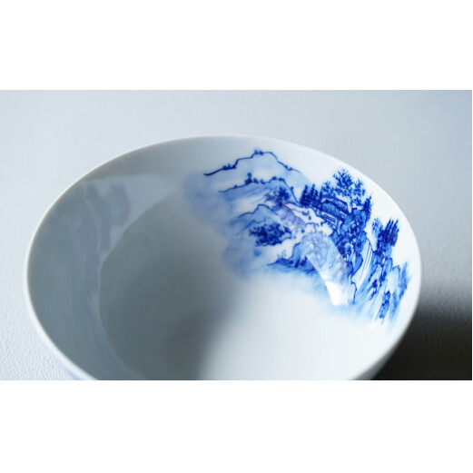 有田焼 呉須染付 山水絵 茶碗 起山窯 A20-122_イメージ4