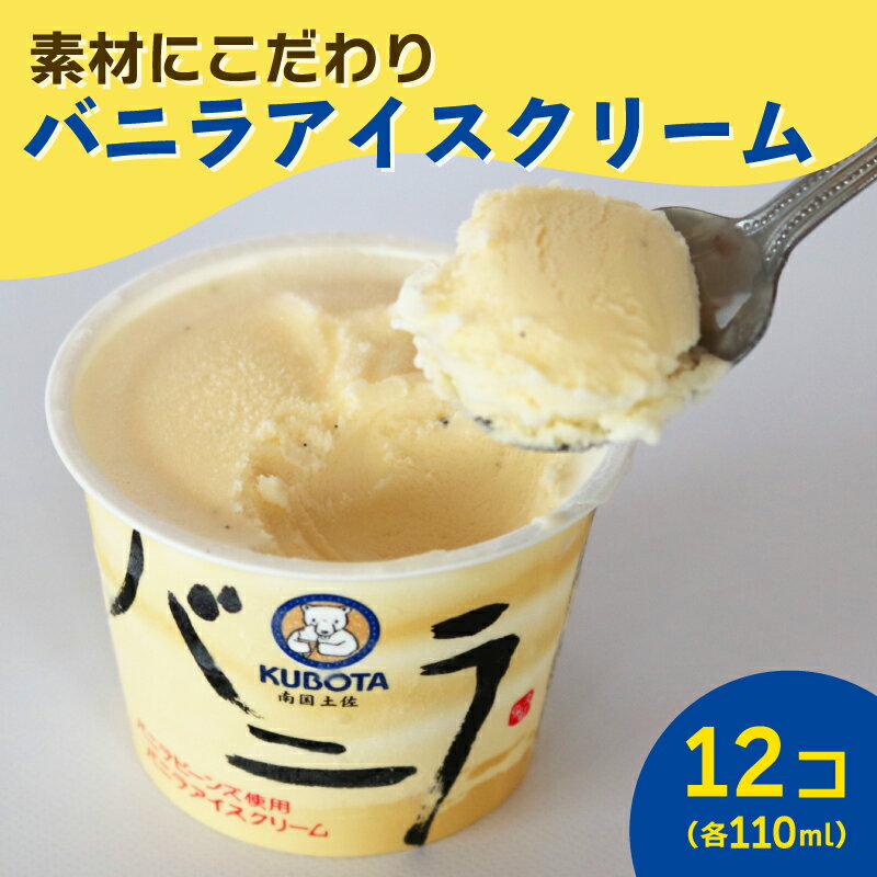 【ふるさと納税】 バニラアイスクリーム110ml×12個 | アイスクリーム 人気 大容量 有名 アイスセット 詰め合わせ スイーツ ジェラート 久保田食品 高知県 南国市