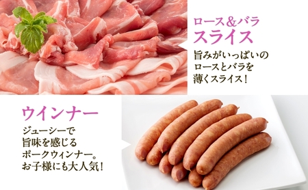 豚肉セット 豚スライス ウインナー ロース バラ 岐阜県産 豚肉セット【1.3kg(ロース・バラ各500g ウインナー10本300g)】【定期便 全6回】