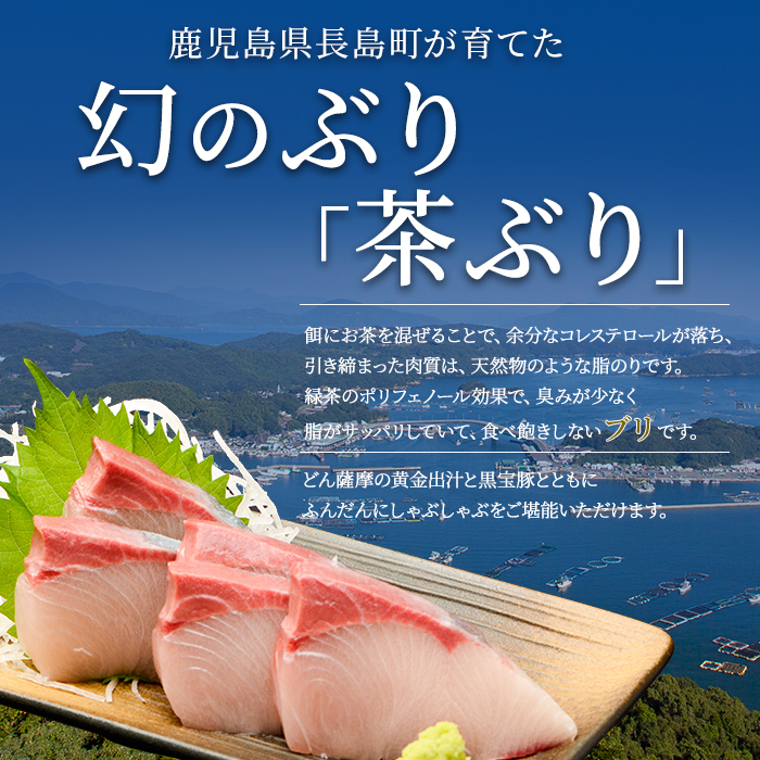《鹿児島長島町産》包丁いらず！茶ぶり＆黒宝豚しゃぶしゃぶセット(3～4人前)【株式会社Never Land】_never-7278