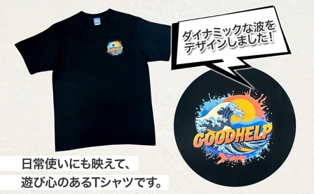 シャツ GOODHELP　Raging　Wave　T-shirt　black Tシャツ ロンT 波 寒川町