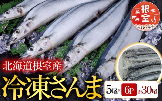 B-76001 【北海道根室産】冷凍さんま5尾×6P(計30尾)