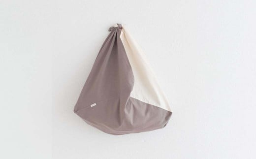 あずま袋 ヒノキ染め Lサイズ グレー&ホワイト S-UV-A16A