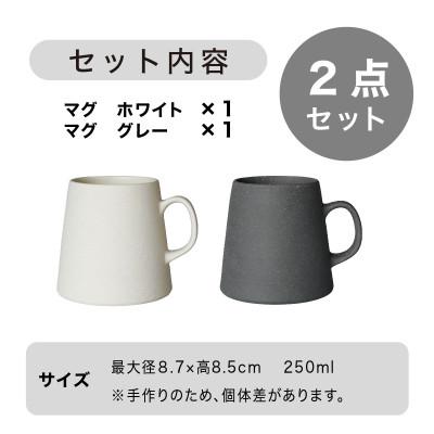 ふるさと納税 多治見市 [手作り] MINOMAKELAY(ミノメイクレイ) マグ ペアセット(ボトム) ホワイト/グレー |  | 03