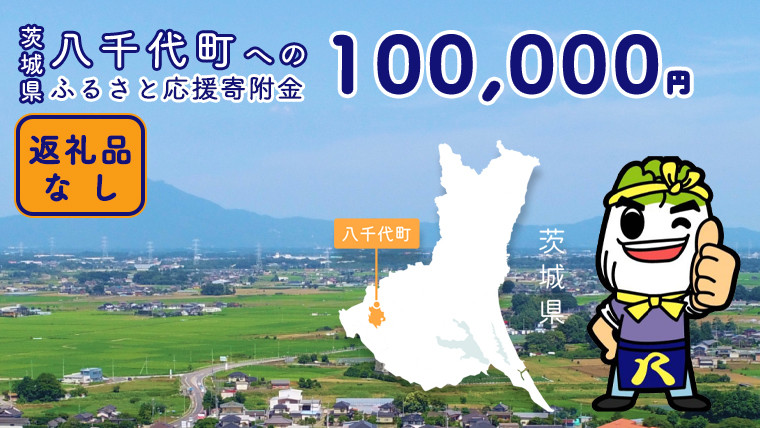 
【 返礼品なし 】茨城県 八千代町 ふるさと応援寄附金 （ 100,000円 ) [ZZ006ya]
