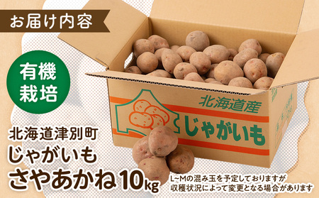 【数量限定】R8年産先行受付 じゃがいも（さやあかね） 有機栽培  10kg | ジャガイモ 芋 さやあかね 馬鈴薯 大容量 新鮮 野菜 煮物 コロッケ ポテトサラダ ポテト 保存 特産 産地直送 北