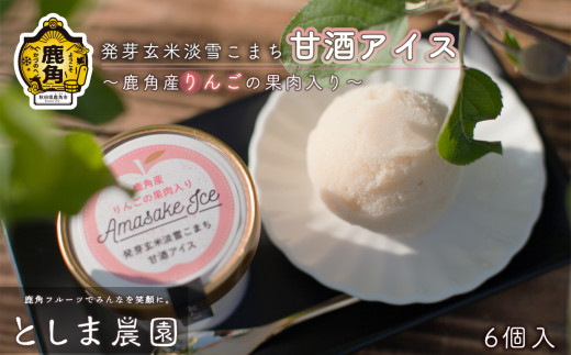 発芽玄米淡雪こまち甘酒アイス「りんご」6個入【としま農園】 あきたこまち 淡雪こまち リンゴ 旬 県産りんご お中元 お歳暮 贈り物 お見舞い グルメ ギフト 故郷 秋田 あきた 鹿角市 鹿角 送料無料