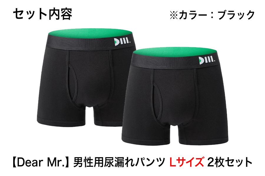 【Dear Mr.】40代からの男のパンツ　尿漏れパンツ 男性用 2枚組 Lサイズ