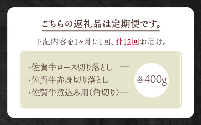 【全12回定期便】4人家族向け 佐賀牛 普段使いセットA【田中畜産牛肉店】 [HBH070]