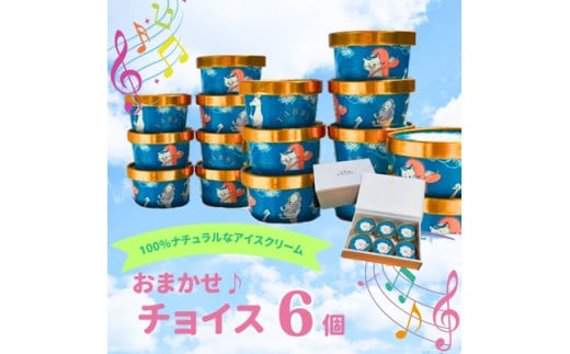 【TABBY ICE CREAM】おまかせチョイス♪ アイスクリーム 6個セット 　無添加 自家製 ナチュラル ギルトフリー 厳選素材
