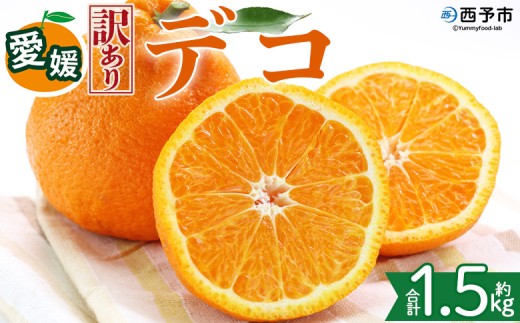 ＜【訳あり】愛媛県産 デコ 約1.5kg＞『2027年2月上旬～6月下旬迄順次発送予定』わけあり 訳アリ 果肉 でこぽん デコポン みかん 蜜柑 訳あり 果物 くだもの フルーツ ミカン 果汁 国産 特産品 株式会社三代目みかん職人 愛媛 西予市【冷蔵】
