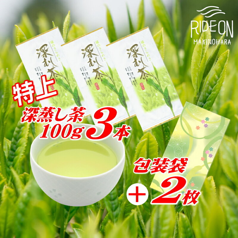 【ふるさと納税】 摘みたて 特上 深蒸し茶 100g×3本 包装袋セット 緑茶 日本茶 お茶 煎茶 茶葉 高級 ギフト 贈り物 プレゼント 美味しい 健康 リラックス 静岡茶 牧之原茶 牧之原市 静岡県