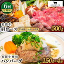 【ふるさと納税】【全6回定期便】佐賀牛 スライス・ハンバーグ セット ( 肩ロース スライス500g ハンバーグ 4個 ) 【田中畜産牛肉店】 [HBH094]