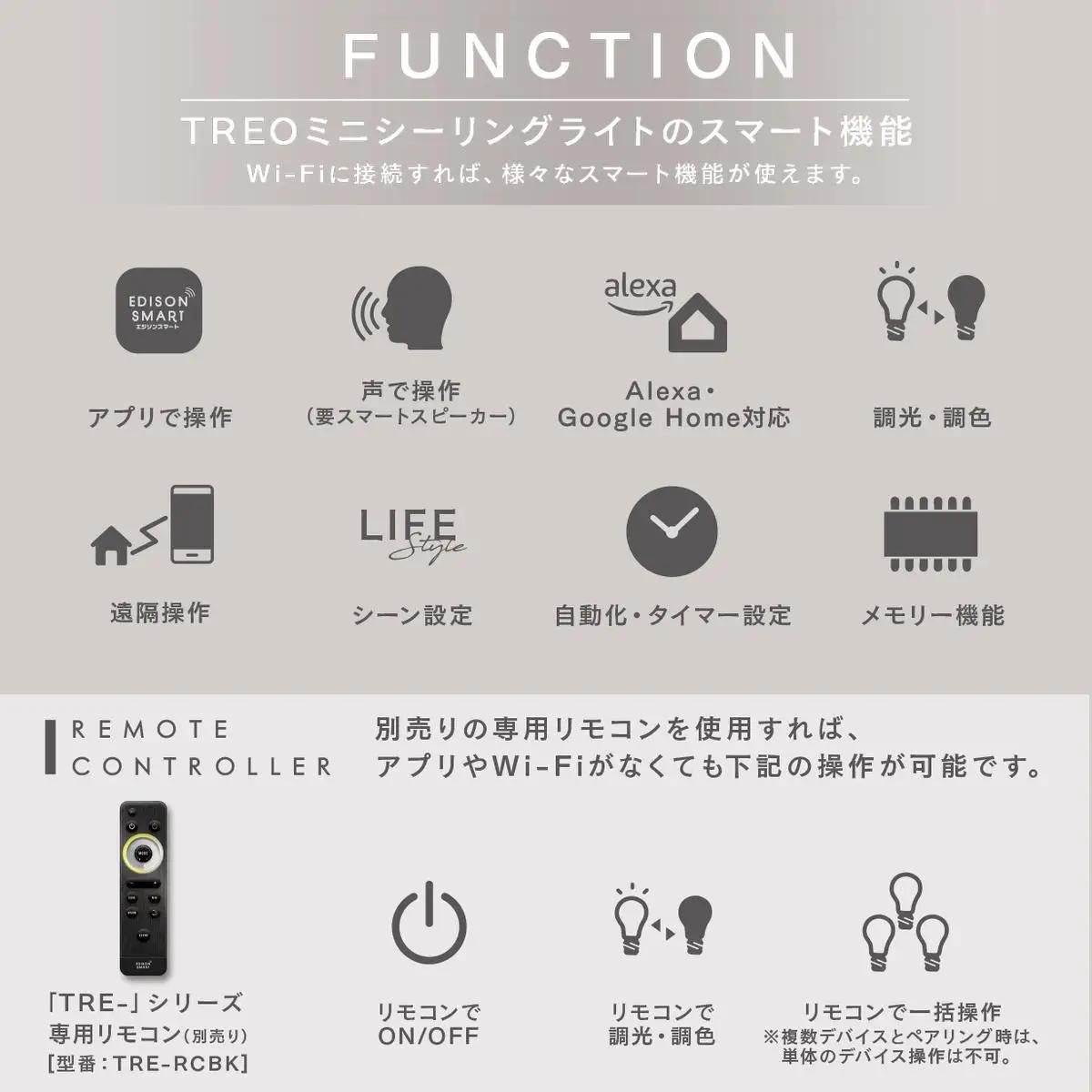 エジソンスマート TREO ミニシーリングライト 引掛けシーリング用 福岡市  ホワイト