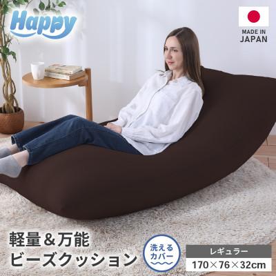 ふるさと納税 あわら市 【ダークブラウン】ソファにもベッドにも◎軽量&amp;万能ビーズクッション|ハッピーレギュラー