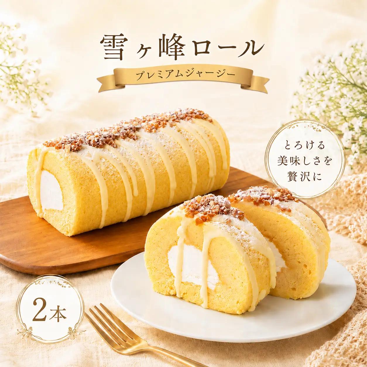 雪ヶ峰ロール プレミアムジャージー 2本セット ケーキ