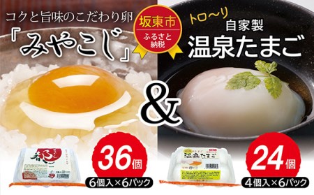 伝承卵「みやこじ」と「温泉たまご」の詰合せ No.217