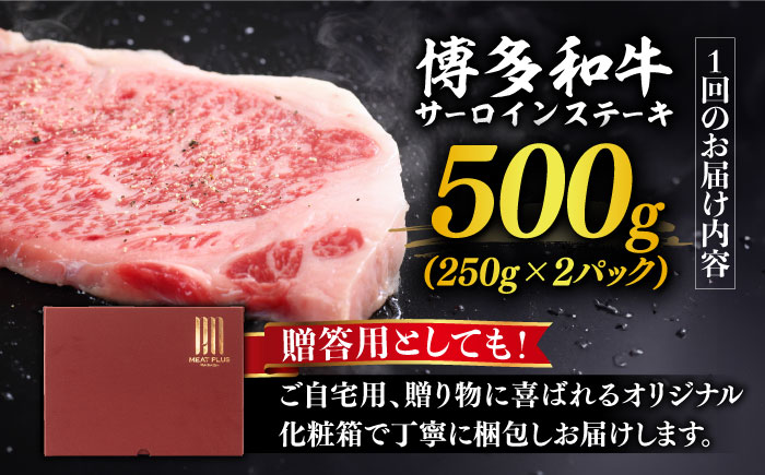 【全12回定期便】【溢れる肉汁と濃厚な旨味】博多和牛サーロインステーキセット 500g(250g×2枚)《築上町》【株式会社MEAT PLUS】 [ABBP032] 216000円 216000円 