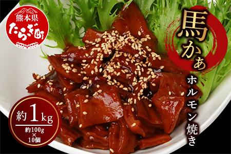 馬かぁホルモン焼 10個セット 約1kg 馬肉 約100g×10 真空 小分け パック 031-0497