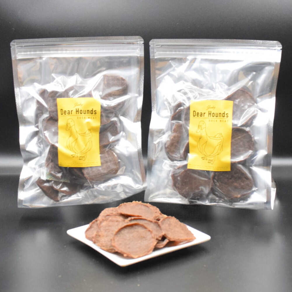 【ふるさと納税】愛犬・愛猫用おやつ 合鴨 コインチップ ジャーキー 計200g（100g×2個） | ペットフード ペット用 ジャーキー ドッグフード おやつ | Dear Hounds[BOAE027]