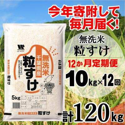 ふるさと納税 大網白里市 【毎月定期便】粒すけ 無洗米 10kg (5kg×2袋)全12回
