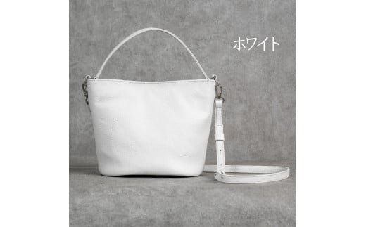バケットバッグ Liete ホワイト 日本製 革製品 本革 レザー 手作り