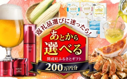【あとから選べる】開成町ふるさとギフト 200万円分 あとから寄附 選べる寄附 ティッシュ トイレットペーパー 化粧品 餃子 体験 お茶 日本酒 定期便 神奈川 開成町 [BDZZ013]