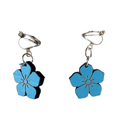 ふるさと納税 福知山市 木製桔梗紋イヤリング(フック)