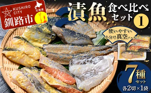漬魚食べ比べセット(1) 各2切×1袋入 紅鮭 真鱈 銀ダラ 真さば 秋刀魚 さんま 海鮮 魚 漬魚 個包装 真空パック 小分け簡単 冷凍 おかず F4F-8860