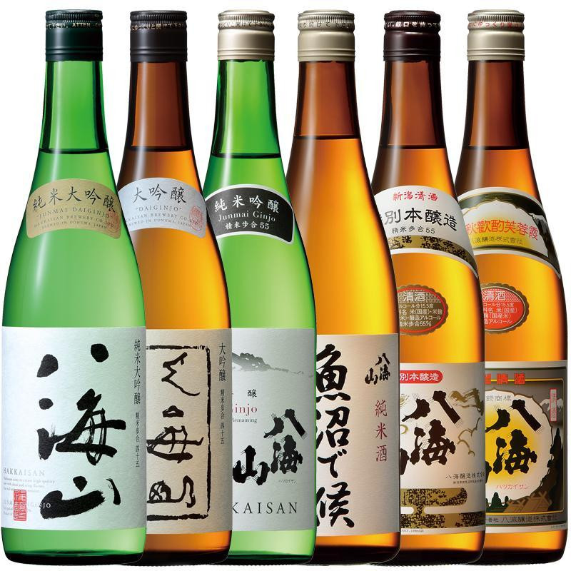 
八海山 清酒・特別本醸造・純米・純米吟醸・大吟醸・純米大吟醸 720ml×6本セット
