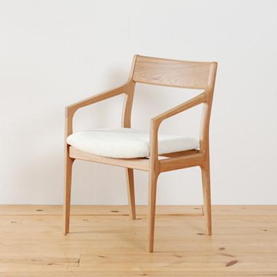 ふるさと納税 大川市 ダイニングチェア オーク無垢材 肘付 WAプラス(大川市) TS-10HO