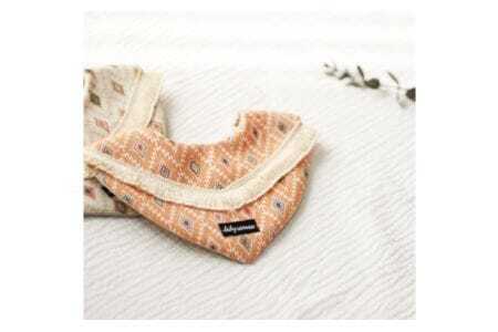 フリンジがおしゃれなバンダナスタイ【modaダイヤ柄】オレンジ ／ ベビー 赤ちゃん 用品 グッズ 山口県 No.195-02