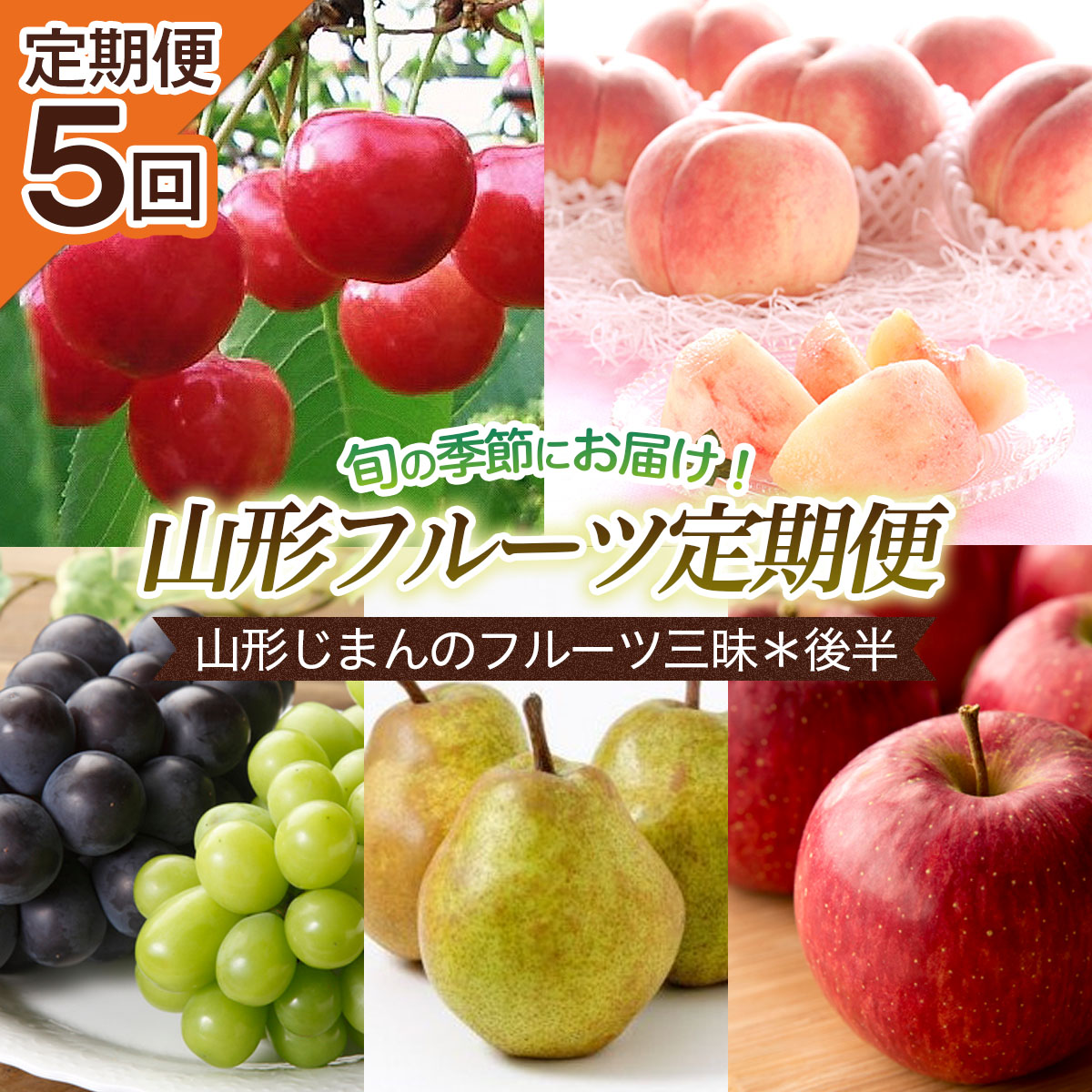 【定期便5回】山形じまんのフルーツ三昧定期便5回＊後半 【令和8年産先行予約】FU22-747