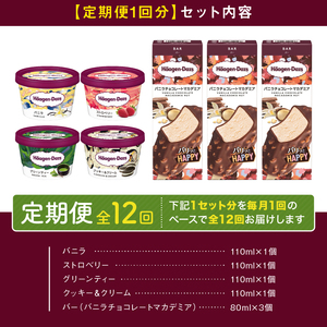 ＜全12回・連続＞1年定期便！ミニカップ＆バー セット アイス スイーツ デザート_H0016-174