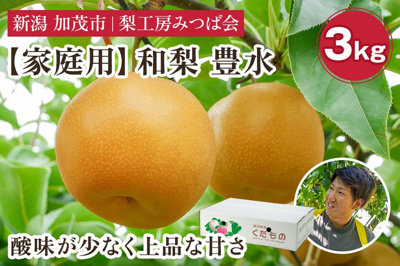 
                  【2026年】【家庭用】新潟県産 和梨 豊水 3kg（6～10玉）《順次発送》ほうすい 果物 フルーツ 秋の味覚 加茂市 梨工房みつば会
                
