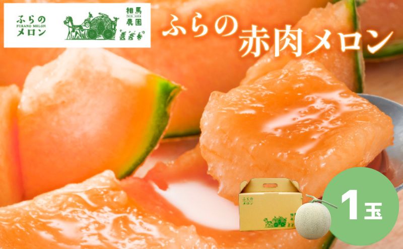 【2026年6月下旬～発送】ふらの 赤肉 メロン 1玉入 2kg前後 北海道 富良野市 (相馬農園) メロン フルーツ 果物 新鮮 甘い 贈り物 ギフト 道産 ジューシー おやつ ふらの ブランド 夏 