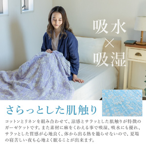 ダリア柄 リネン混浮かし織りガーゼケット JGDA-1500【011B-003】