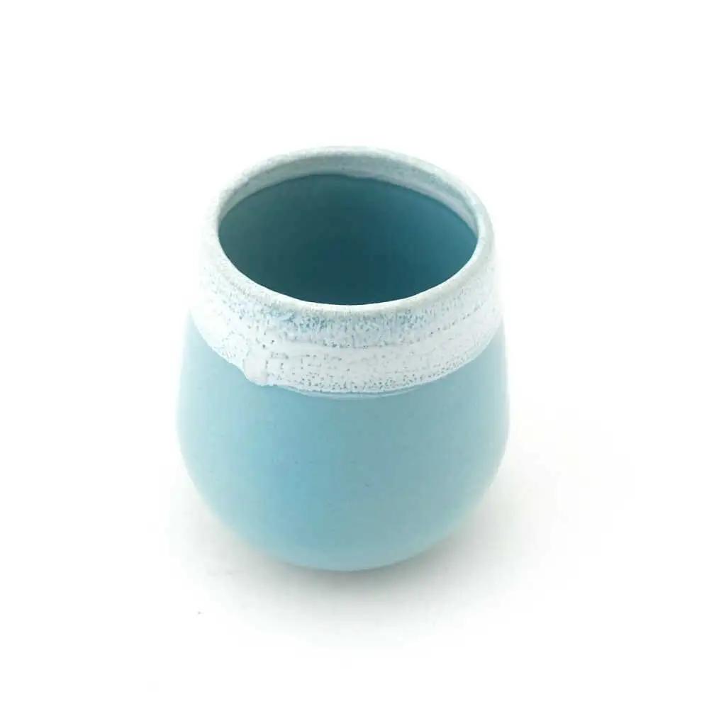 【波佐見焼】Folk Design 片口酒器・盃 青釉白唐津流し 2点セット【玉有】[IE59]