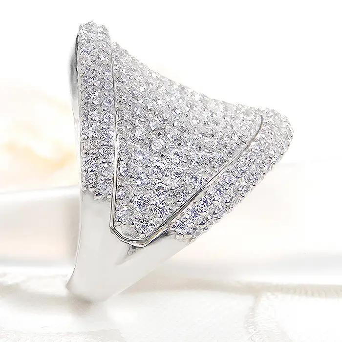 指輪 プラチナ PT900 ダイヤモンド 2.5ct リング レディース パヴェ 幅広 逆甲丸 ボリューム【f272-pt】 ALPAZ094 | ダイヤモンドパヴェ パヴェリング ボリュームパヴェ 