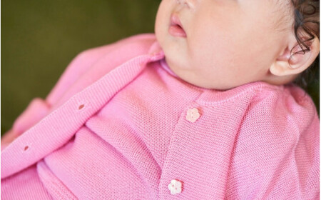 ベビー服 80センチ ( ピンク ) シルク100％ きみとずっとニット 3点セット（セーター / カーディガン / パンツ）お肌にやさしい | 赤ちゃん ベビー 服 プレゼント ギフト 新潟県 五泉