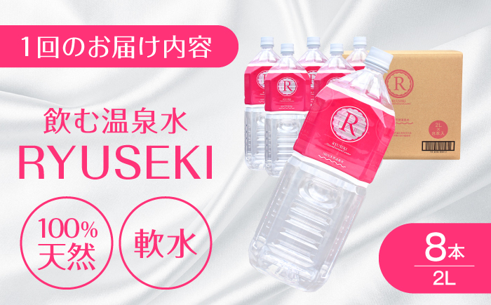 【全6回定期便】天然温泉水RYUSEKI 2L×8本－ペットボトル 日田市 / 株式会社竜石 [ARCD001]