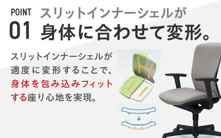 【ライトグレー】オフィスチェア オカムラ 【スラート】【株式会社オカムラ】 [AKAA007-6]